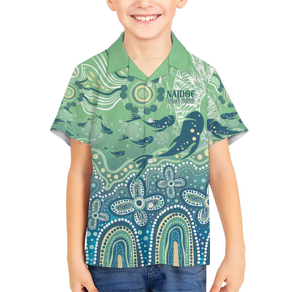 NAIDOC Week 2025 Kid Hawaiian Shirt Pastel Ocean Aboriginal Art