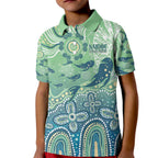 NAIDOC Week 2025 Kid Polo Shirt Pastel Ocean Aboriginal Art