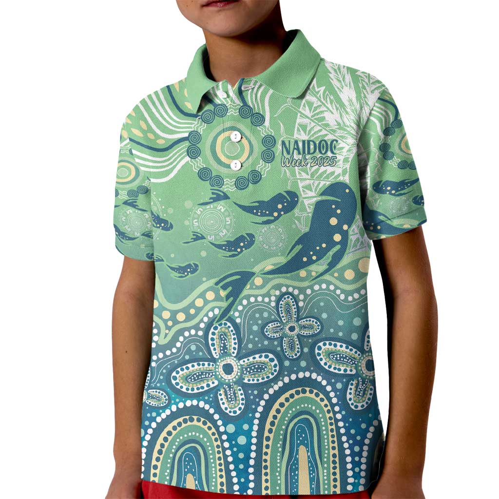NAIDOC Week 2025 Kid Polo Shirt Pastel Ocean Aboriginal Art