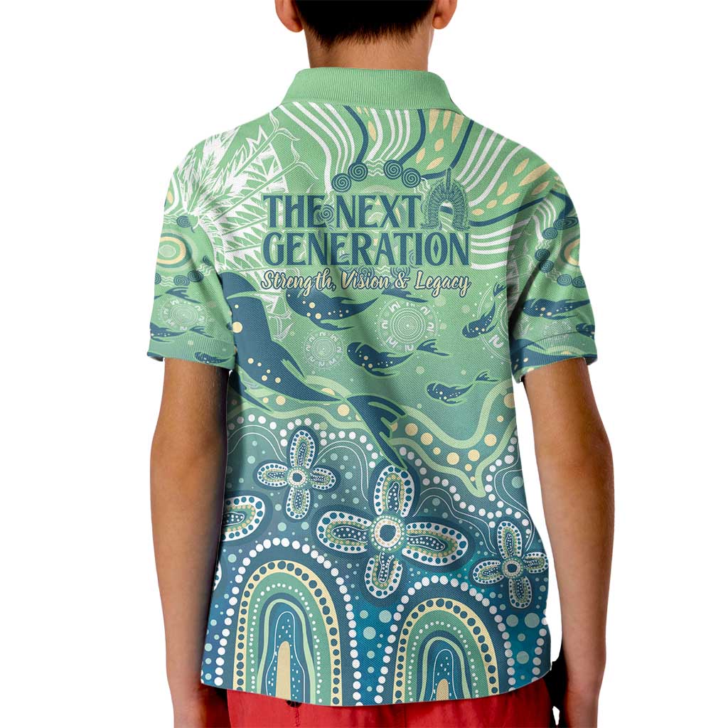 NAIDOC Week 2025 Kid Polo Shirt Pastel Ocean Aboriginal Art