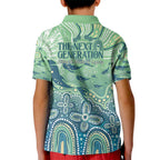 NAIDOC Week 2025 Kid Polo Shirt Pastel Ocean Aboriginal Art