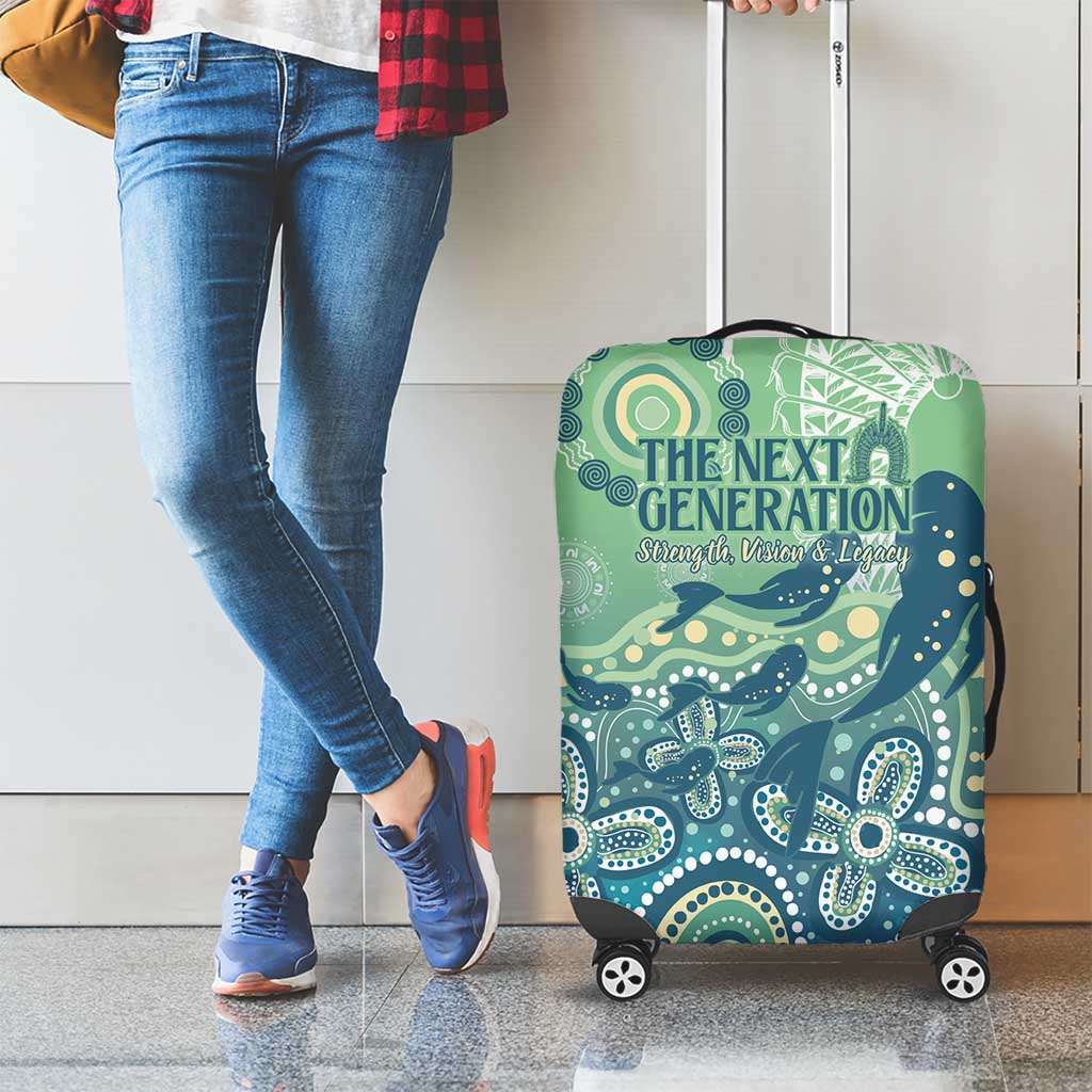 NAIDOC Week 2025 Luggage Cover Pastel Ocean Aboriginal Art