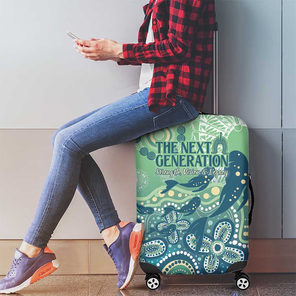 NAIDOC Week 2025 Luggage Cover Pastel Ocean Aboriginal Art