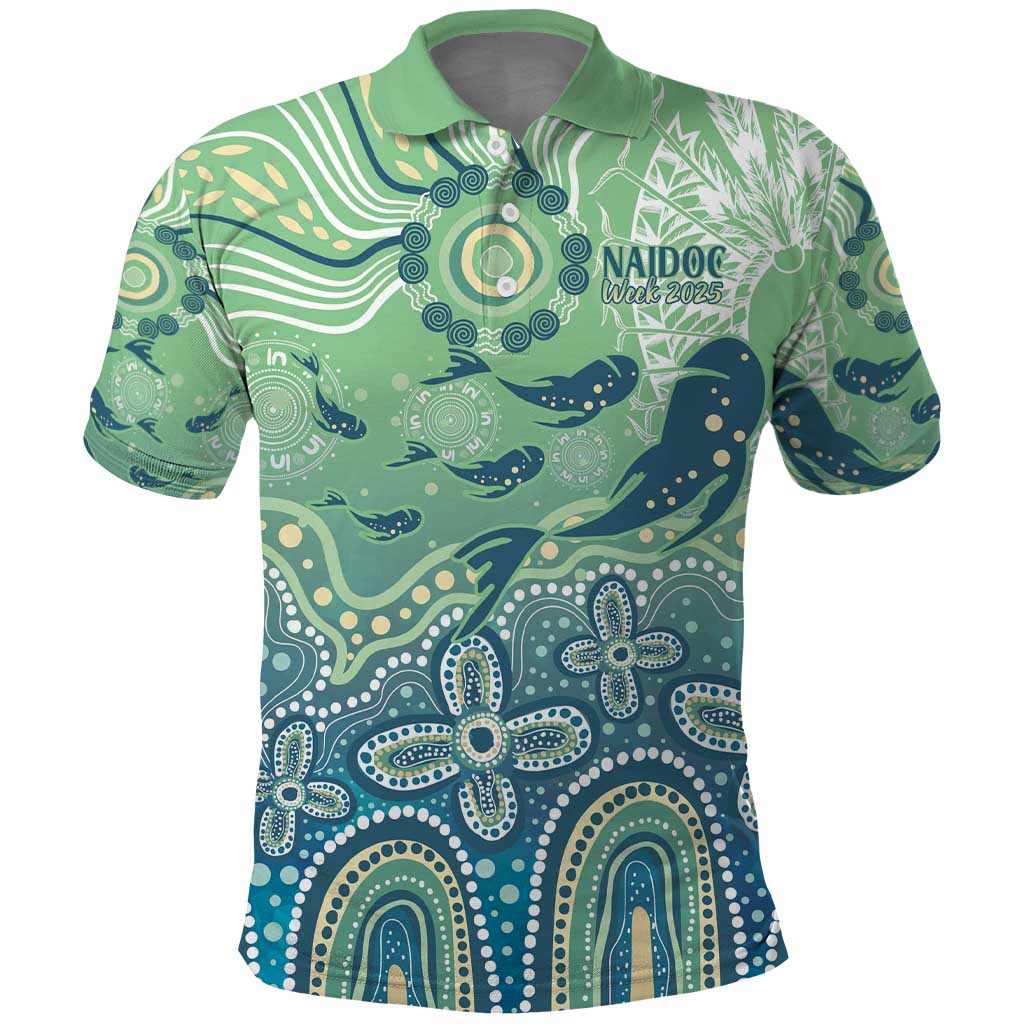 NAIDOC Week 2025 Polo Shirt Pastel Ocean Aboriginal Art