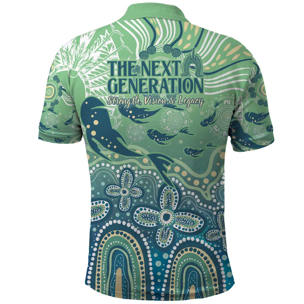 NAIDOC Week 2025 Polo Shirt Pastel Ocean Aboriginal Art