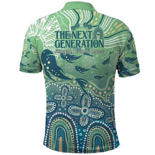 NAIDOC Week 2025 Polo Shirt Pastel Ocean Aboriginal Art