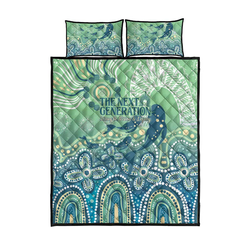 NAIDOC Week 2025 Quilt Bed Set Pastel Ocean Aboriginal Art