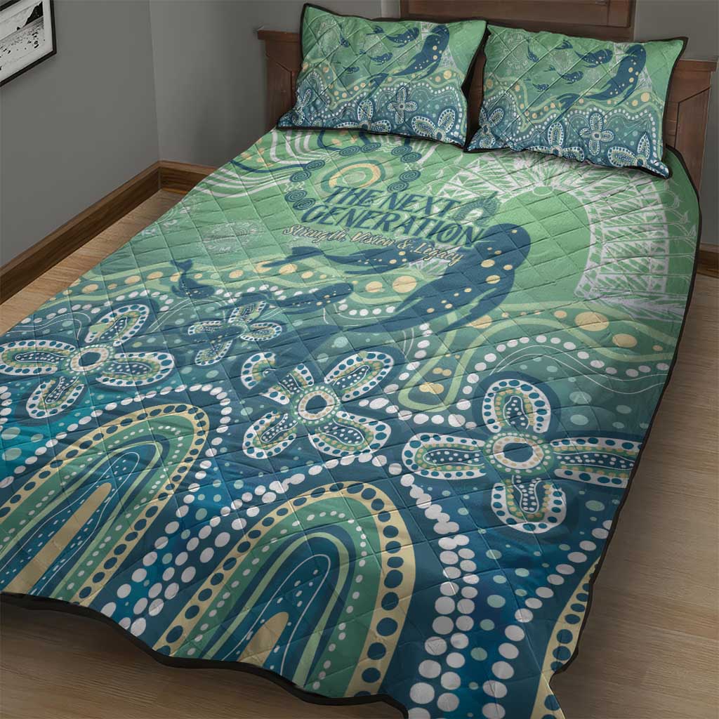 NAIDOC Week 2025 Quilt Bed Set Pastel Ocean Aboriginal Art