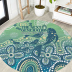 NAIDOC Week 2025 Round Carpet Pastel Ocean Aboriginal Art