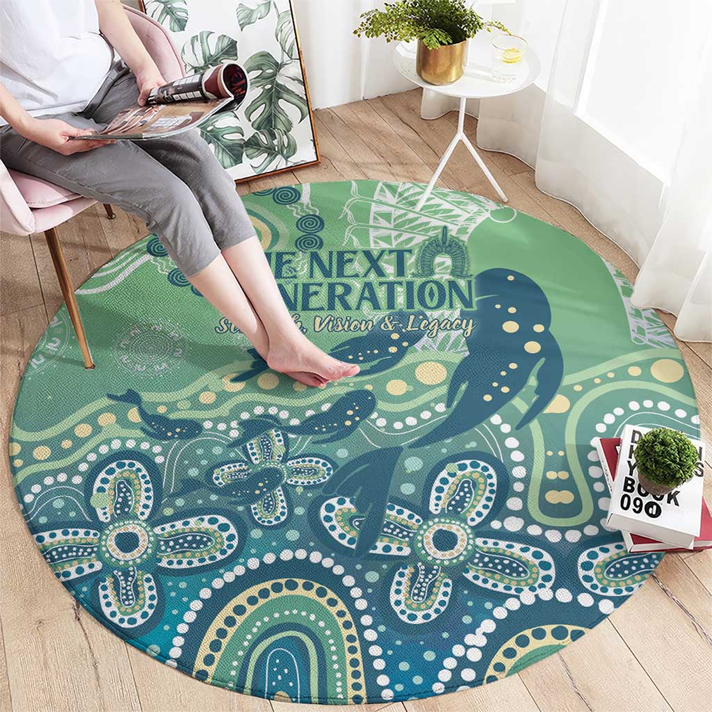 NAIDOC Week 2025 Round Carpet Pastel Ocean Aboriginal Art