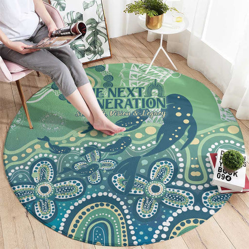 NAIDOC Week 2025 Round Carpet Pastel Ocean Aboriginal Art