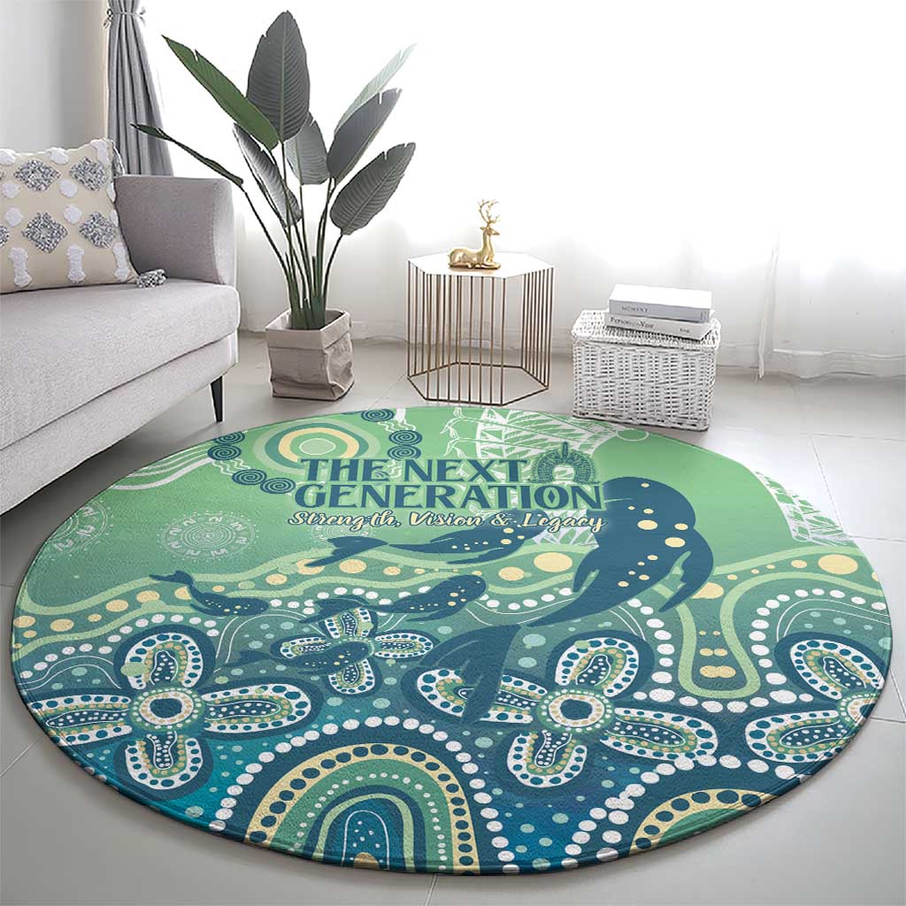 NAIDOC Week 2025 Round Carpet Pastel Ocean Aboriginal Art