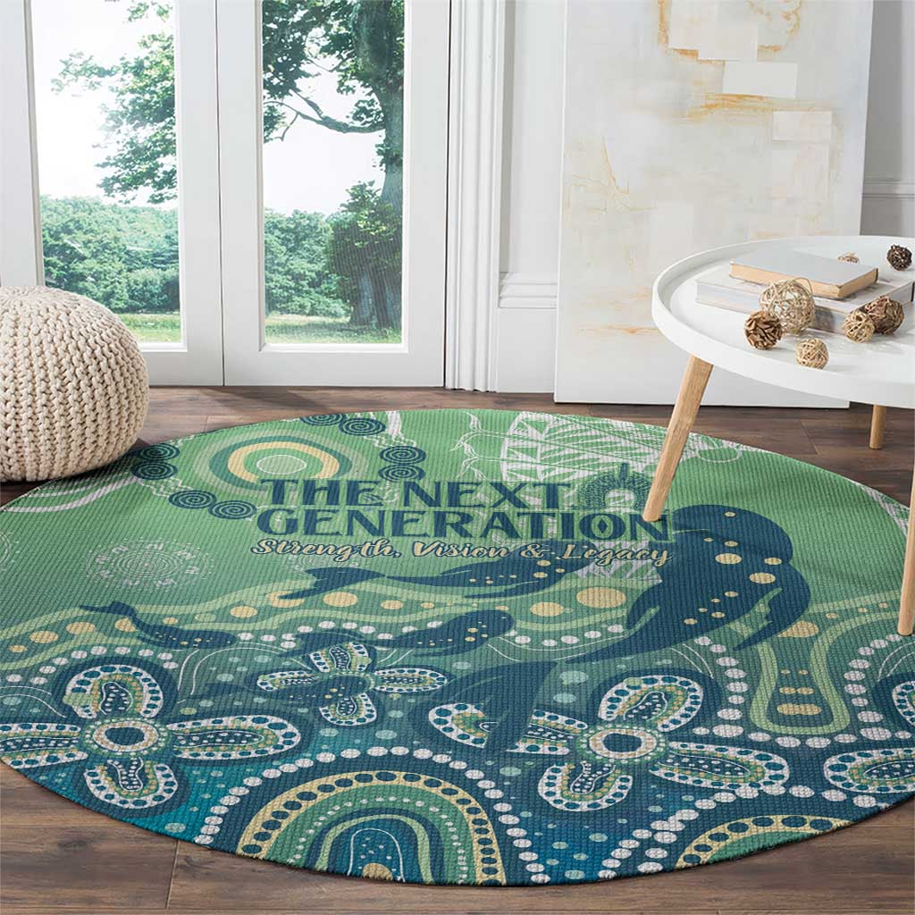 NAIDOC Week 2025 Round Carpet Pastel Ocean Aboriginal Art