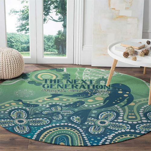 NAIDOC Week 2025 Round Carpet Pastel Ocean Aboriginal Art