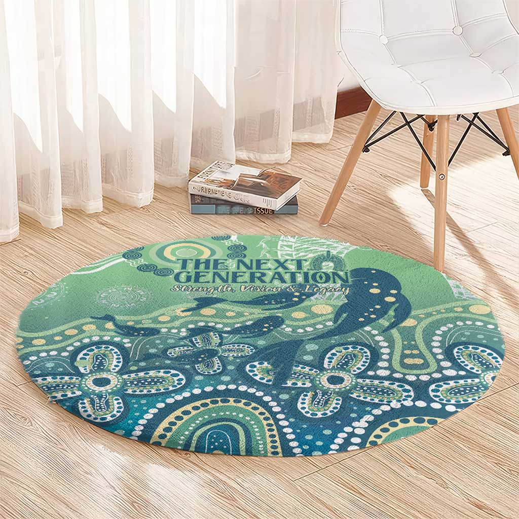 NAIDOC Week 2025 Round Carpet Pastel Ocean Aboriginal Art
