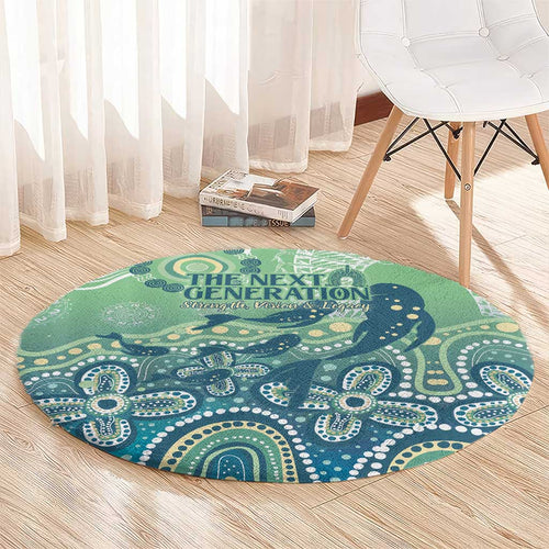 NAIDOC Week 2025 Round Carpet Pastel Ocean Aboriginal Art