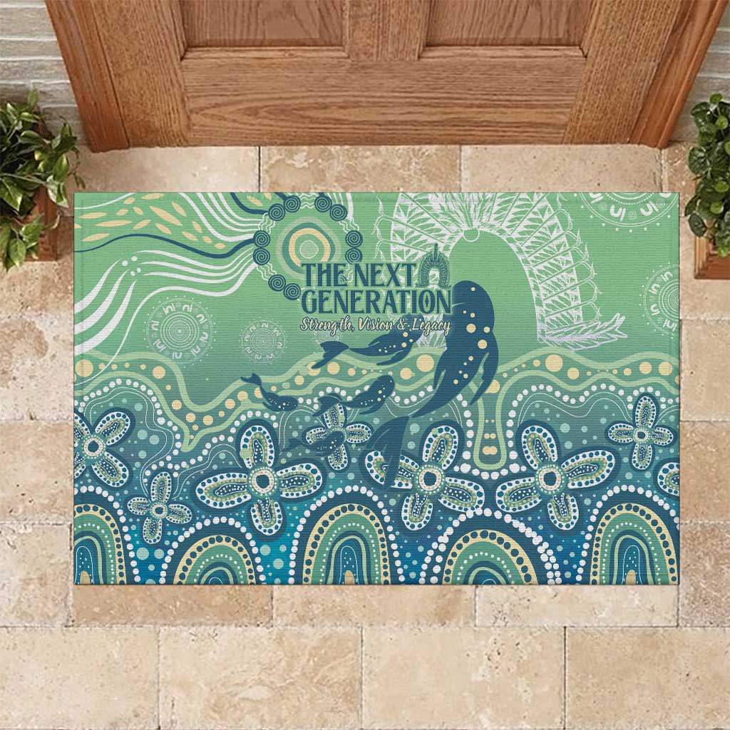 NAIDOC Week 2025 Rubber Doormat Pastel Ocean Aboriginal Art