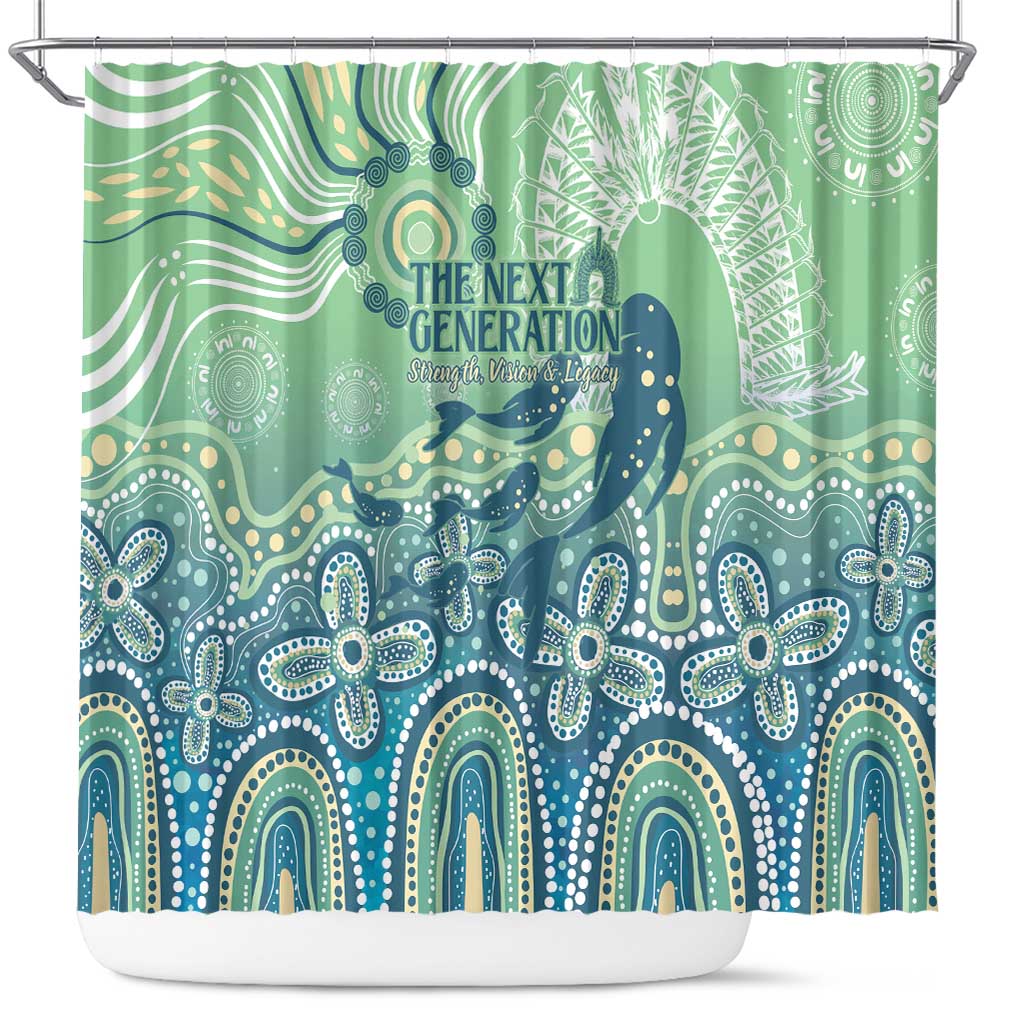 NAIDOC Week 2025 Shower Curtain Pastel Ocean Aboriginal Art
