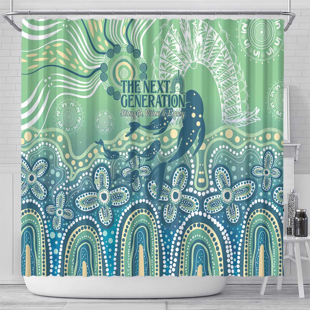 NAIDOC Week 2025 Shower Curtain Pastel Ocean Aboriginal Art