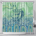 NAIDOC Week 2025 Shower Curtain Pastel Ocean Aboriginal Art