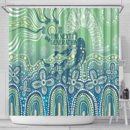 NAIDOC Week 2025 Shower Curtain Pastel Ocean Aboriginal Art
