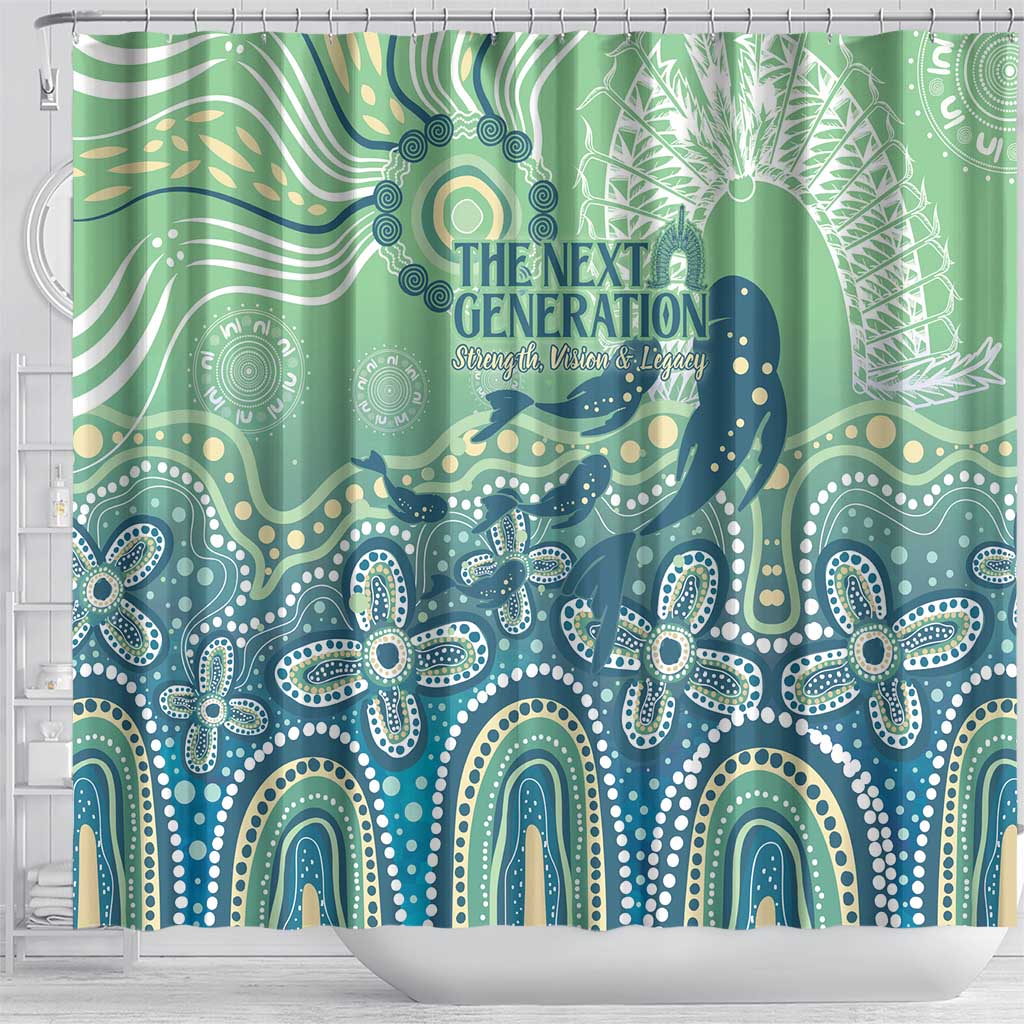 NAIDOC Week 2025 Shower Curtain Pastel Ocean Aboriginal Art