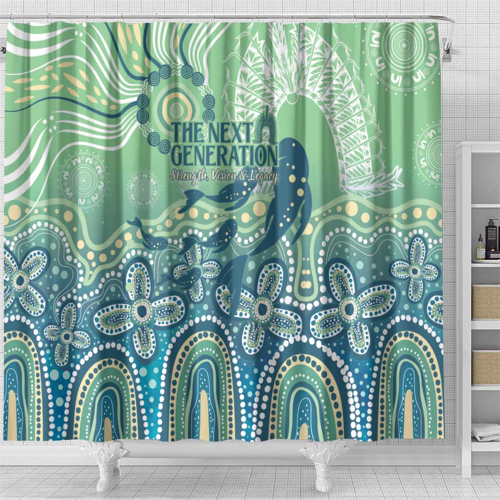 NAIDOC Week 2025 Shower Curtain Pastel Ocean Aboriginal Art