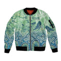 NAIDOC Week 2025 Sleeve Zip Bomber Jacket Pastel Ocean Aboriginal Art