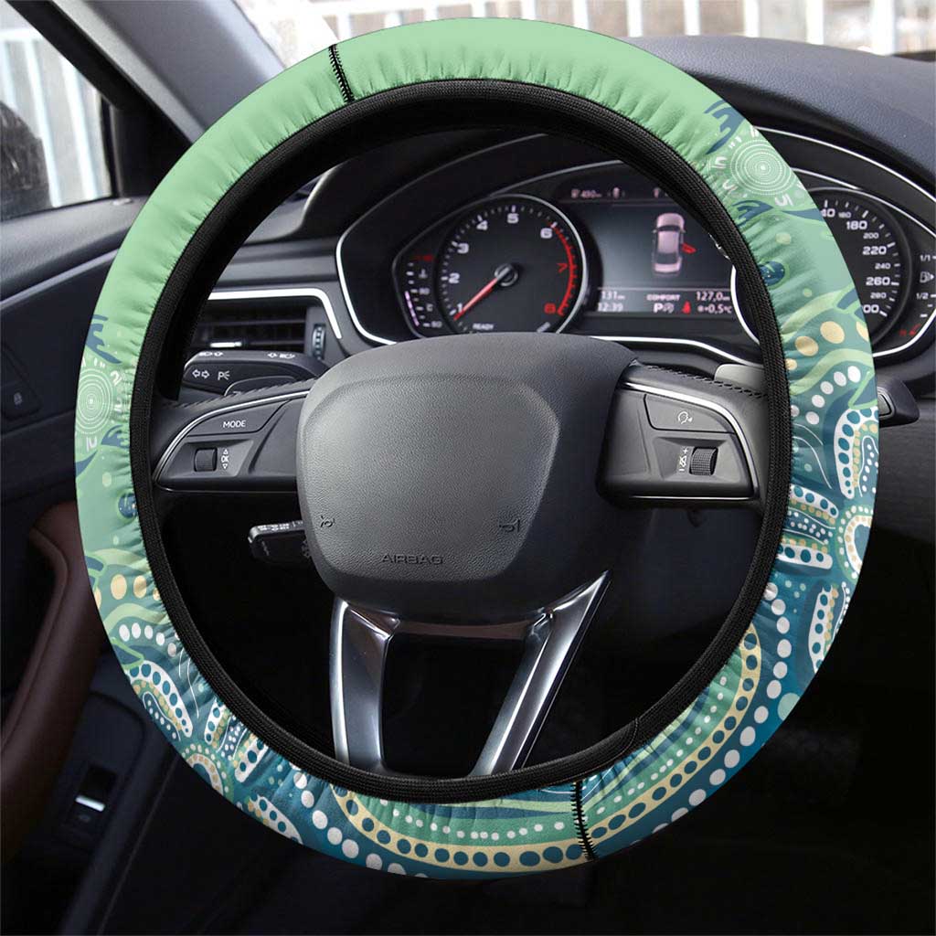 NAIDOC Week 2025 Steering Wheel Cover Pastel Ocean Aboriginal Art