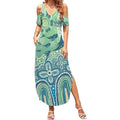 NAIDOC Week 2025 Summer Maxi Dress Pastel Ocean Aboriginal Art