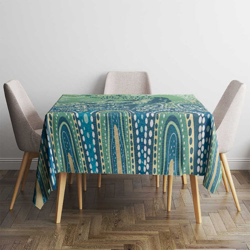 NAIDOC Week 2025 Tablecloth Pastel Ocean Aboriginal Art