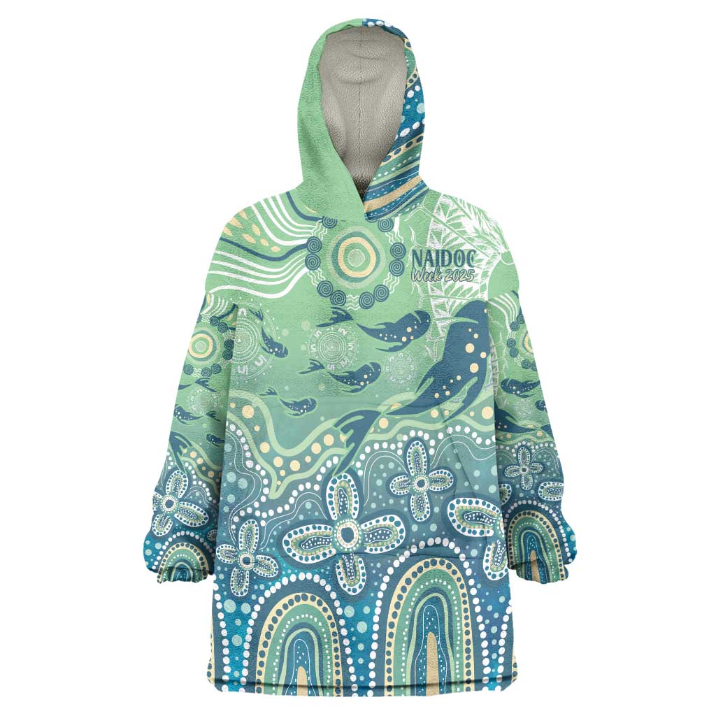 NAIDOC Week 2025 Wearable Blanket Hoodie Pastel Ocean Aboriginal Art