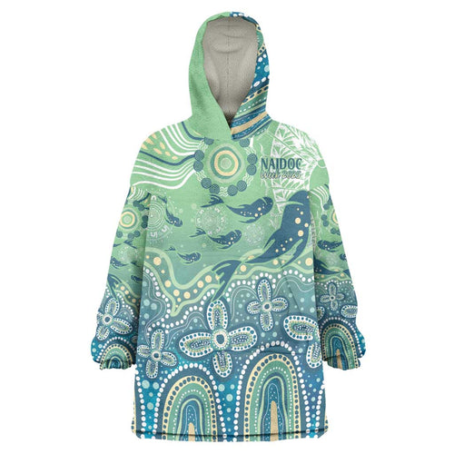 NAIDOC Week 2025 Wearable Blanket Hoodie Pastel Ocean Aboriginal Art