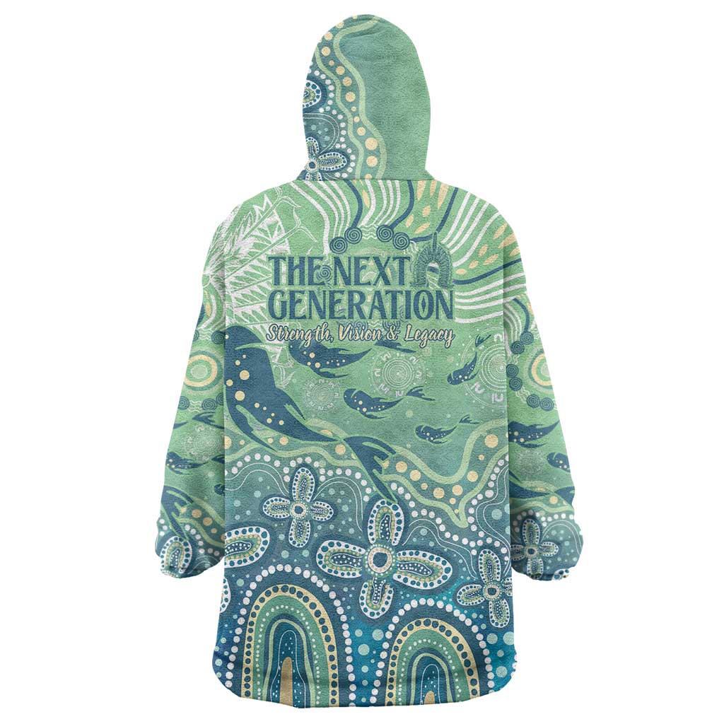 NAIDOC Week 2025 Wearable Blanket Hoodie Pastel Ocean Aboriginal Art