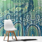 NAIDOC Week 2025 Window Curtain Pastel Ocean Aboriginal Art