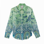 NAIDOC Week 2025 Women Casual Shirt Pastel Ocean Aboriginal Art