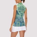NAIDOC Week 2025 Women Sleeveless Polo Shirt Pastel Ocean Aboriginal Art