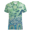 NAIDOC Week 2025 Women V-Neck T-Shirt Pastel Ocean Aboriginal Art
