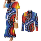 Honoring 50 Years NAIDOC Week 2025 Couples Matching Mermaid Dress and Long Sleeve Button Shirt