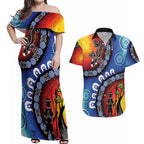 Honoring 50 Years NAIDOC Week 2025 Couples Matching Off Shoulder Maxi Dress and Hawaiian Shirt