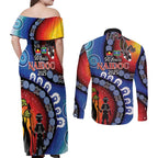 Honoring 50 Years NAIDOC Week 2025 Couples Matching Off Shoulder Maxi Dress and Long Sleeve Button Shirt