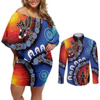 Honoring 50 Years NAIDOC Week 2025 Couples Matching Off Shoulder Short Dress and Long Sleeve Button Shirt