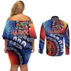 Honoring 50 Years NAIDOC Week 2025 Couples Matching Off Shoulder Short Dress and Long Sleeve Button Shirt