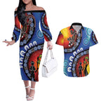 Honoring 50 Years NAIDOC Week 2025 Couples Matching Off The Shoulder Long Sleeve Dress and Hawaiian Shirt