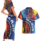 Honoring 50 Years NAIDOC Week 2025 Couples Matching Short Sleeve Bodycon Dress and Hawaiian Shirt
