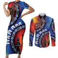 Honoring 50 Years NAIDOC Week 2025 Couples Matching Short Sleeve Bodycon Dress and Long Sleeve Button Shirt