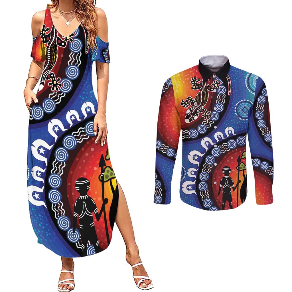 Honoring 50 Years NAIDOC Week 2025 Couples Matching Summer Maxi Dress and Long Sleeve Button Shirt
