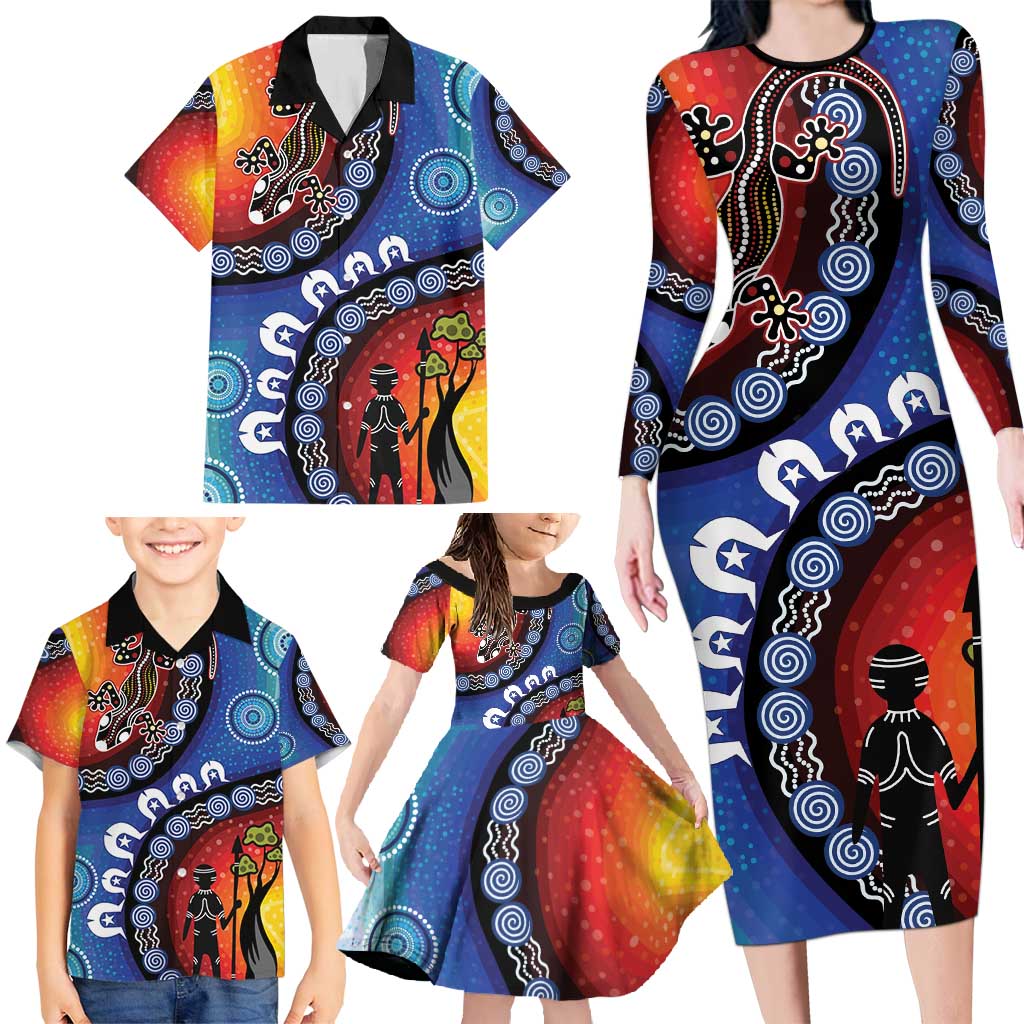 Honoring 50 Years NAIDOC Week 2025 Family Matching Long Sleeve Bodycon Dress and Hawaiian Shirt