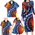 Honoring 50 Years NAIDOC Week 2025 Family Matching Long Sleeve Bodycon Dress and Hawaiian Shirt