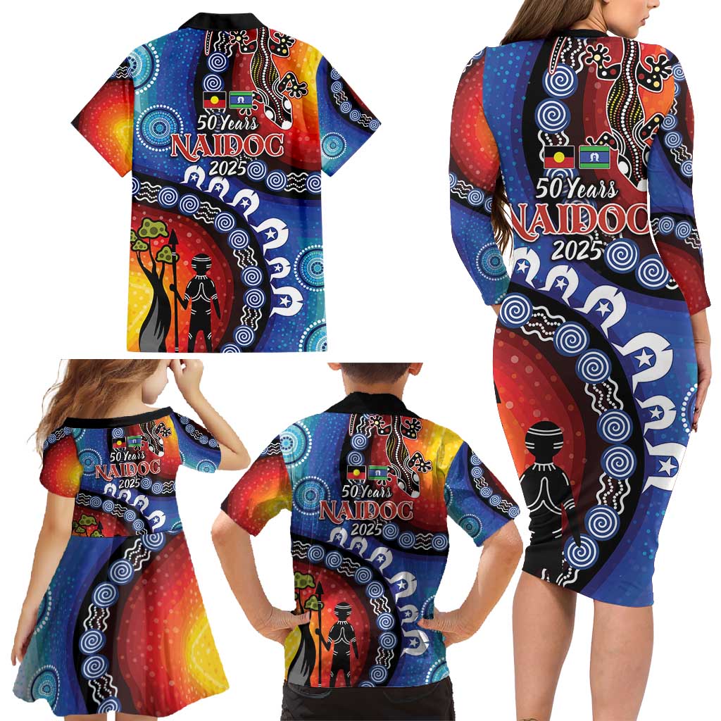 Honoring 50 Years NAIDOC Week 2025 Family Matching Long Sleeve Bodycon Dress and Hawaiian Shirt